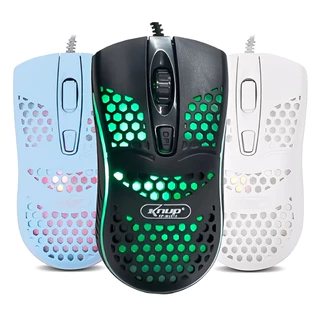 Mouse Gamer 3 Botões Óptico 1000DPI Ajustável Com Fio USB Plug and Play Iluminado RGB LED Compatível com PC e Mac