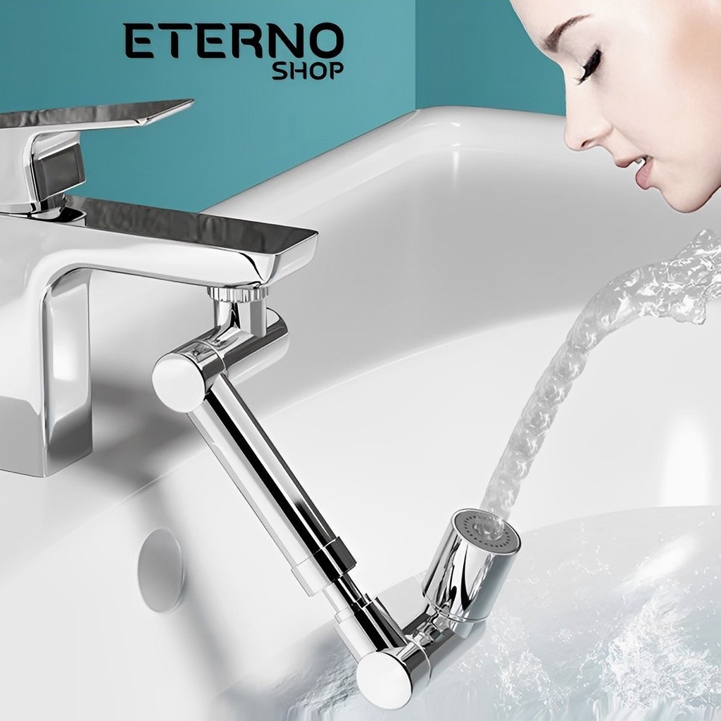 Extensor Duplo de Pia Torneira Para Banheiro Cozinha Lavatório 1080° Giratório Aço Inox