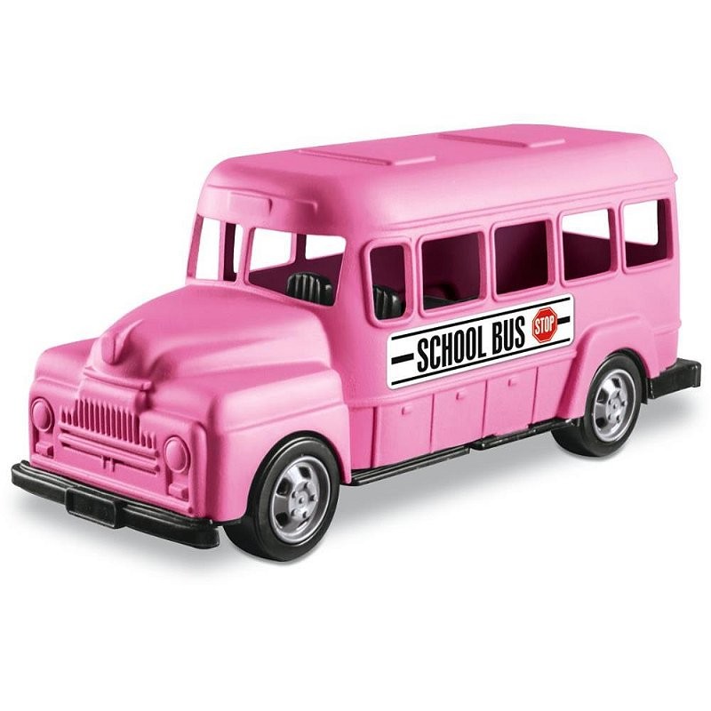 ônibus Escolar Rosa Classic PINK BUS 23CM com Roda Livre | Shopee Brasil