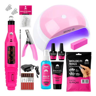 Kit Alongamento Polygel Cabine E Lixadeira De Unha Completo em Oferta na Shopee