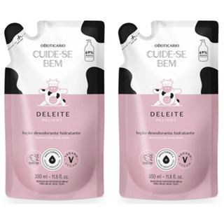 Kit 2 Refil Loção Hidratante Desodorante Corporal Cuide-se Bem Deleite 350ml em Oferta na Shopee