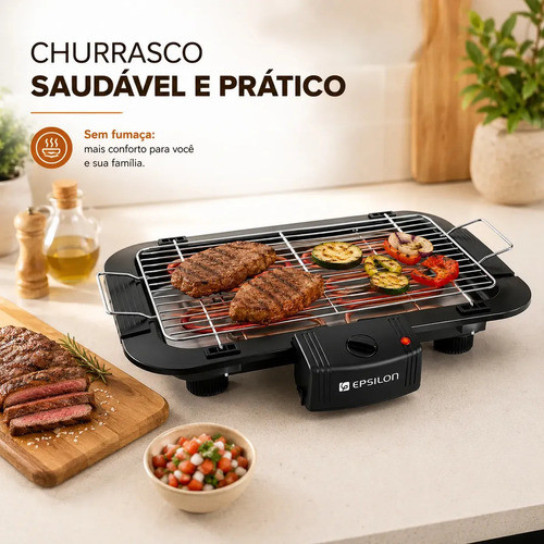 Churrasqueira Elétrica De Mesa Grelha Removível Eps-3091