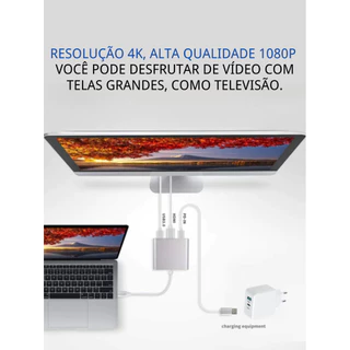 Adaptador de interface multimídia Battony USB C para HD com saída 4K, porta USB C. MarisaStore em Oferta na Shopee