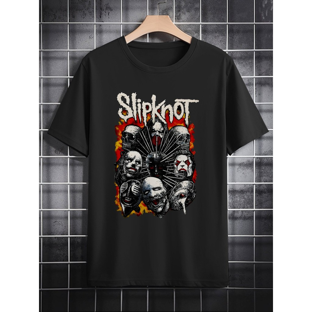 Camiseta Masculina Slipknot Básica Oversized Slipknot Vermelha