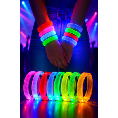 Pulseira Led Neon Kit 50 - 60 - 70 - 84 Coloridas Festa Aniversário ...