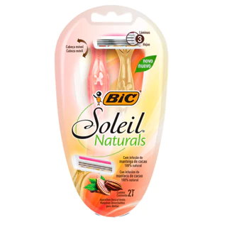 Barbeador descartável Soleil Naturalis Laranja e Amarelo 2 unidades Bic em Oferta na Shopee