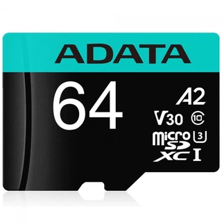 Cartão De Memória Adata Premier Pro MicroSDXC/SDHC UHS-I, 64GB, Classe 10, Com Adaptador, AUSDX64GUI3V30SA2-RA1 em Oferta na Shopee