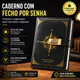 Caderno/diário estilo bússola com cadeado de combinação ajustável