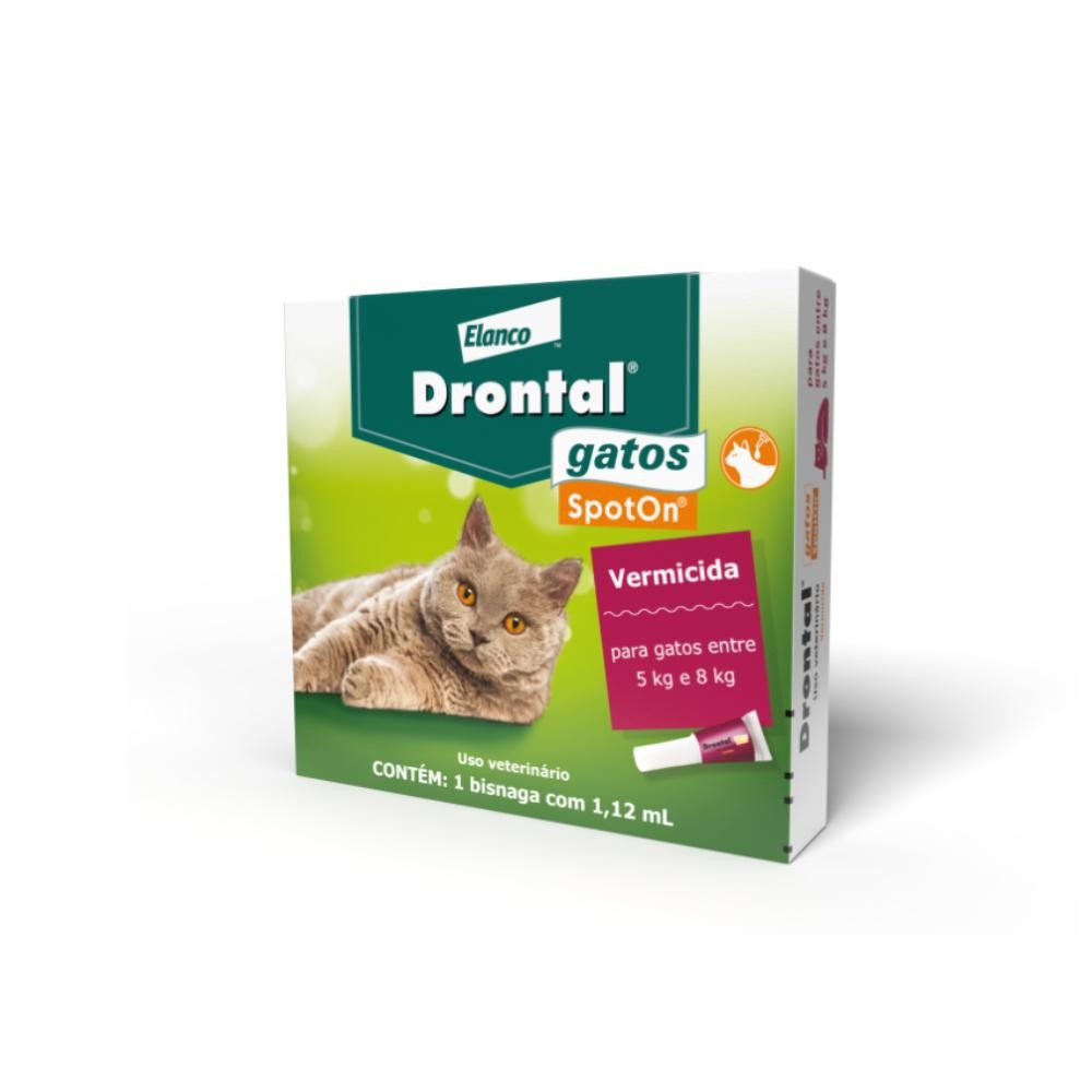 Vermífugo Elanco Drontal Spoton 1,12ml Para Gatos De 5 A 8kg | Shopee ...