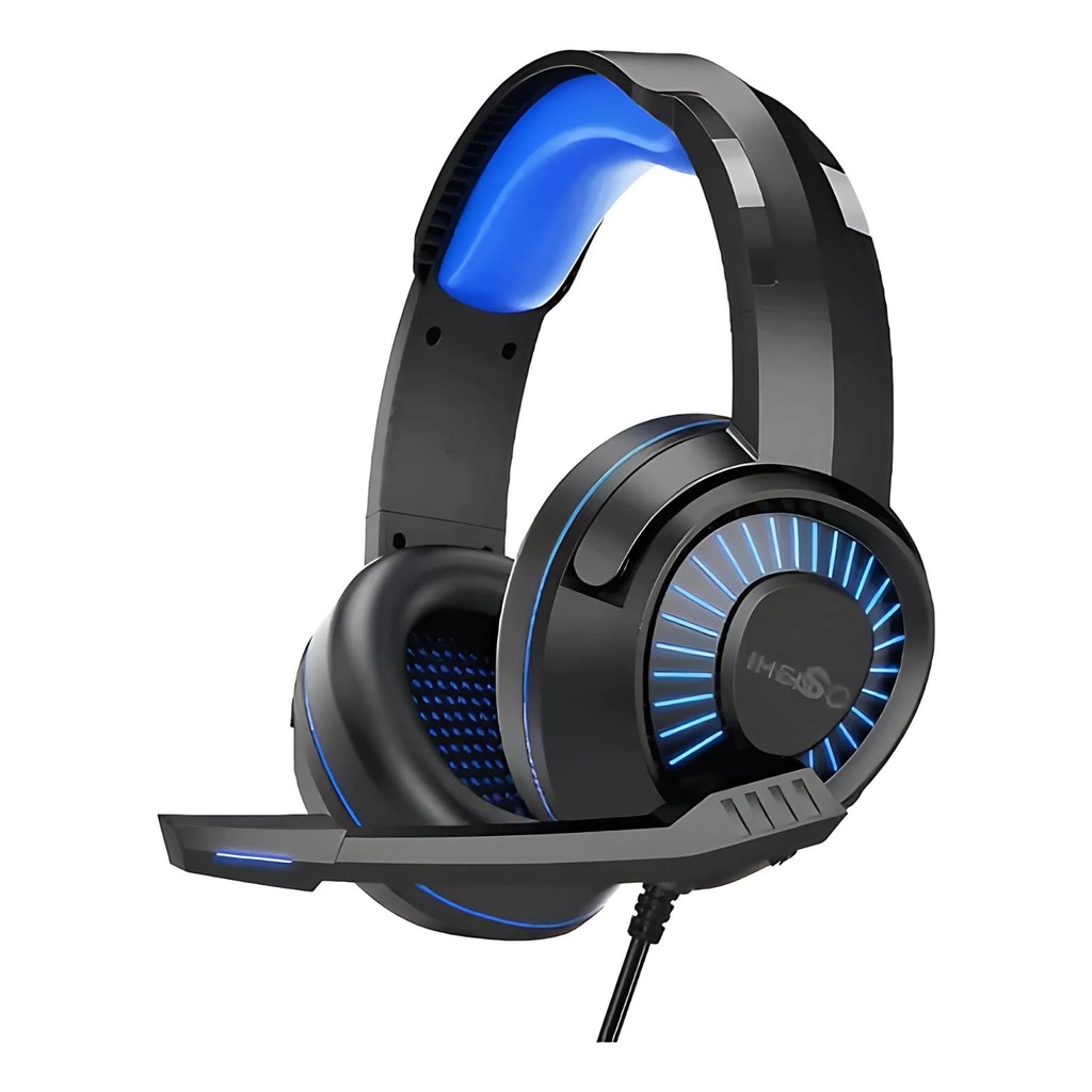 Fone De Ouvido Gamer Imenso IMS-E1009 Led 360 Graus Para PS4 PS5 Azul ...