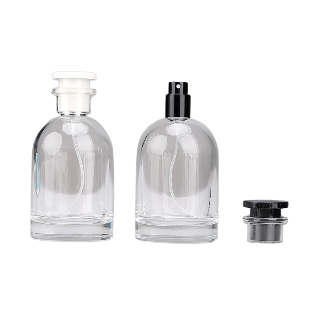 Frasco Vidro c/ Spray e Tampa Perfume Cilindrico 50ml