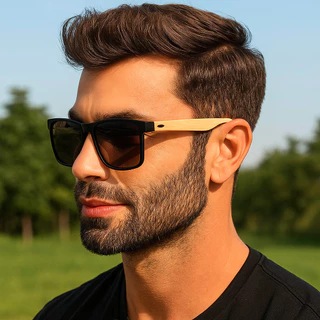 OCULOS DE SOL QUADRADO HASTE MADEIRA BAMBU MASCULINO FEMININO LENTE UV400 PROMOÇÃO BLACK FRIDAY SHOPEE