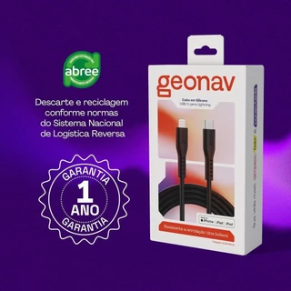 Cabo Usbc Para Lightning Preto Silicone 1,5M Eslicsbk Geonav em Oferta na Shopee