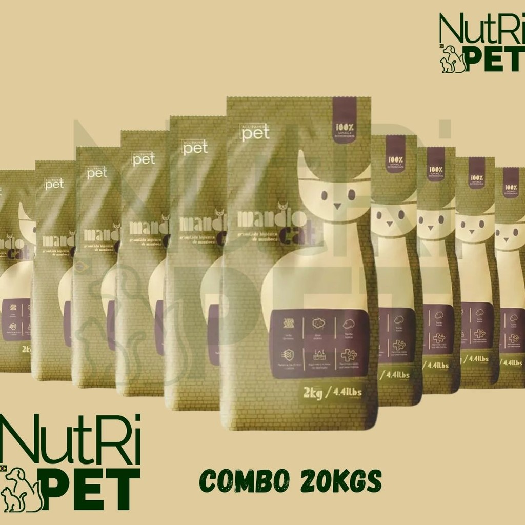 Areia Higiênica 100% Natural e Biodegradavel Mandiocat 20kgs