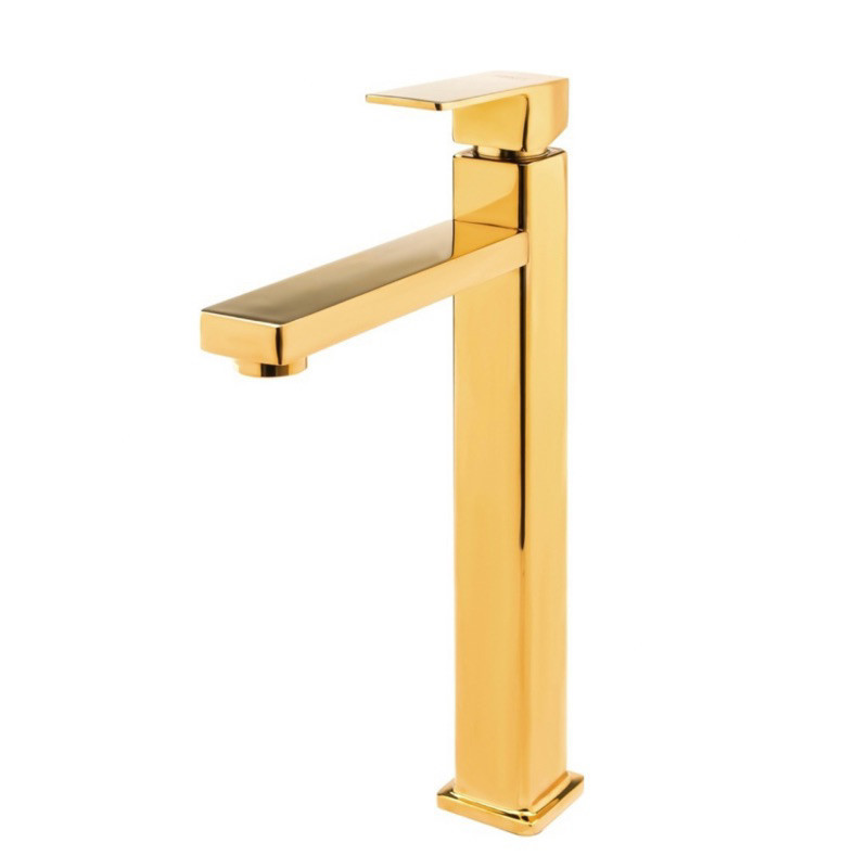 Torneira Bica Alta Banheiro lavabo pia Luxo Dourado Gold lavatório 1/4 de volta