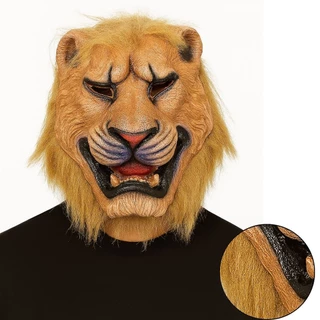 Máscara de Leão Realista em Látex Halloween Fantasia Terror Cosplay Adulto Unissex