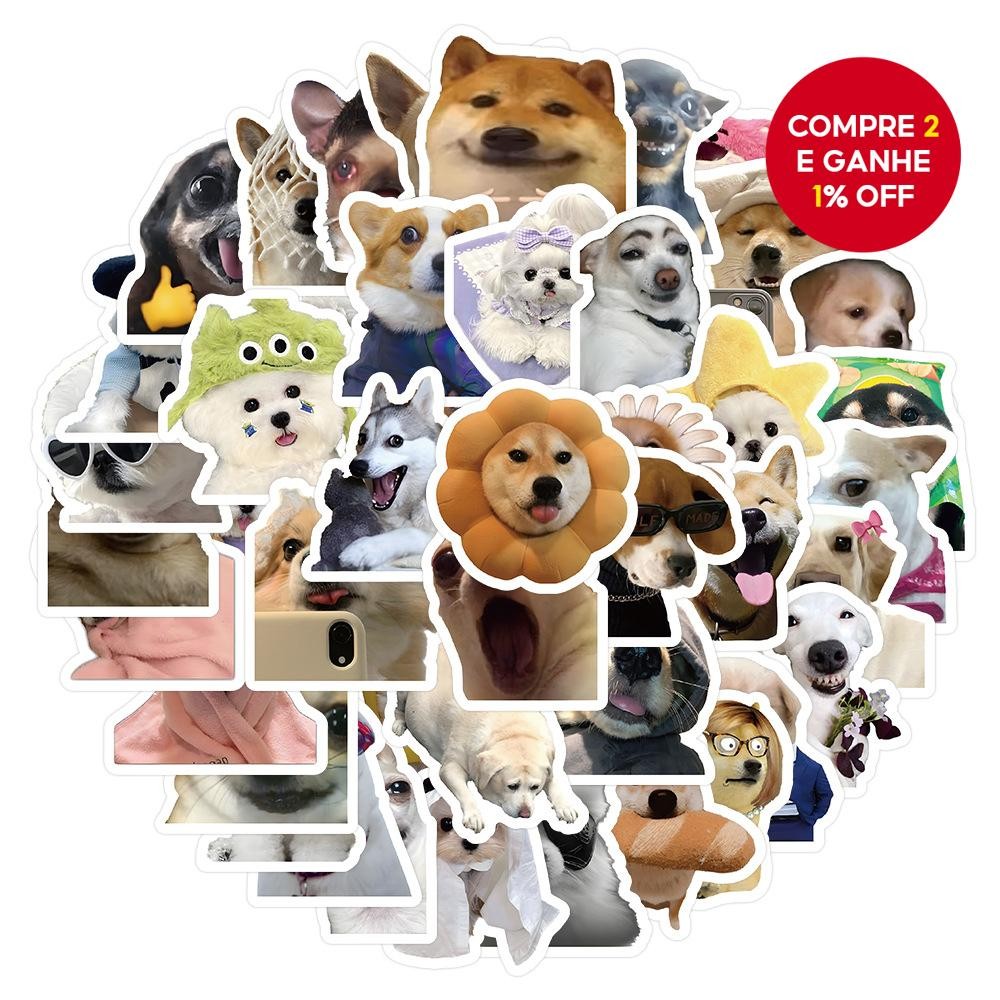 Novos 60PCS Adesivos de Cães de Meme em Cartoon à Prova d'Água para ...