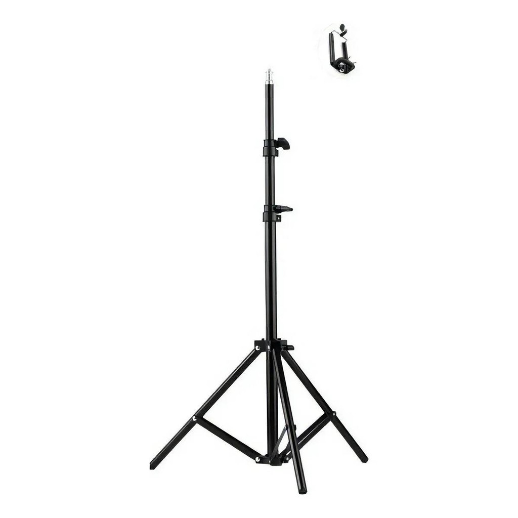 Tripé Profissional 2.1 Metros + Suporte Para Celular Câmera 