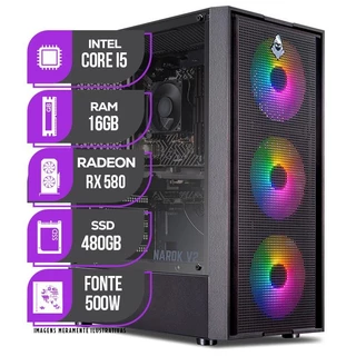 PC Gamer Mancer, Intel i5 8ª Geração, RX 580 8GB, 16GB DDR4, SSD 480GB, Fonte 500W 80 Plus em Oferta na Shopee