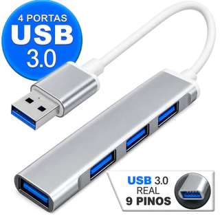 Hub Usb 3.0 4 Portas 5 Gbps Super Rapido Mouse Teclado Hd