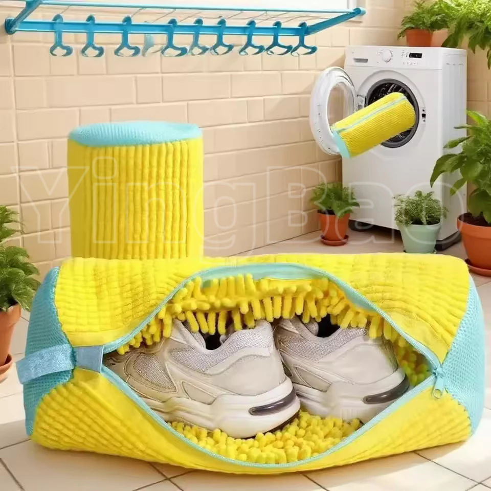 Saco Para Máquina De Lavar Sapatos , De Lavanderia Lavadora E Secador Reutilizável Limpeza De Tênis , Com Zíper De Trava