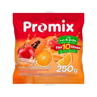 Refresco em Pó Promix Mix de Frutas 250g - Embalagem com 10 Unidades em Oferta na Shopee