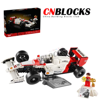 Copiar DIY McLaren MP4/4 E Ayrton Senna 10330 (693 Unidades) Modelo De Carro Blocos De Construção Brinquedos Infantis Pr