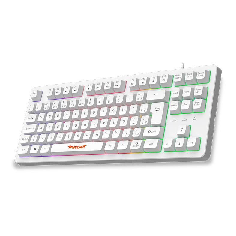 Teclado Gamer TGT M90B, Rainbow, ABNT2, Branco, TGT-M90B-RBW01