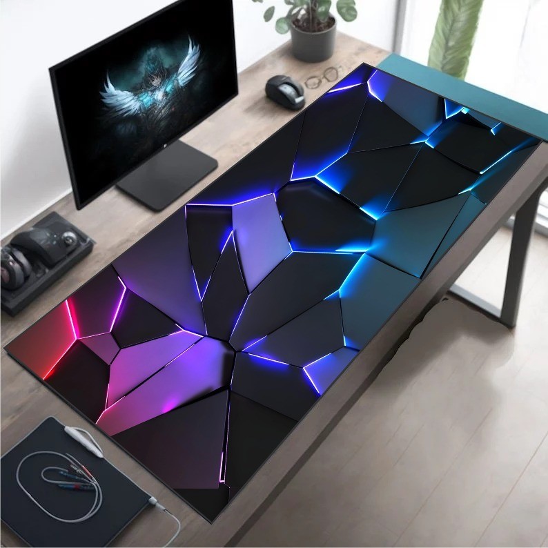 Mouse Pad Gamer Led Médio Speed Rgb Impermeável 70x30