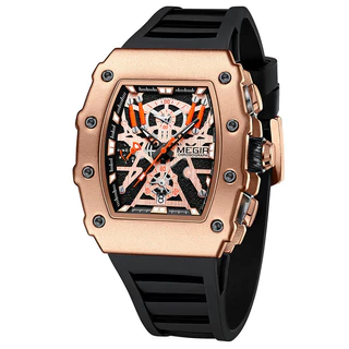 Relógio megir megir de venda quente masculino barril de vinho relógio quadrado liga luminosa Silicone relógio masculino