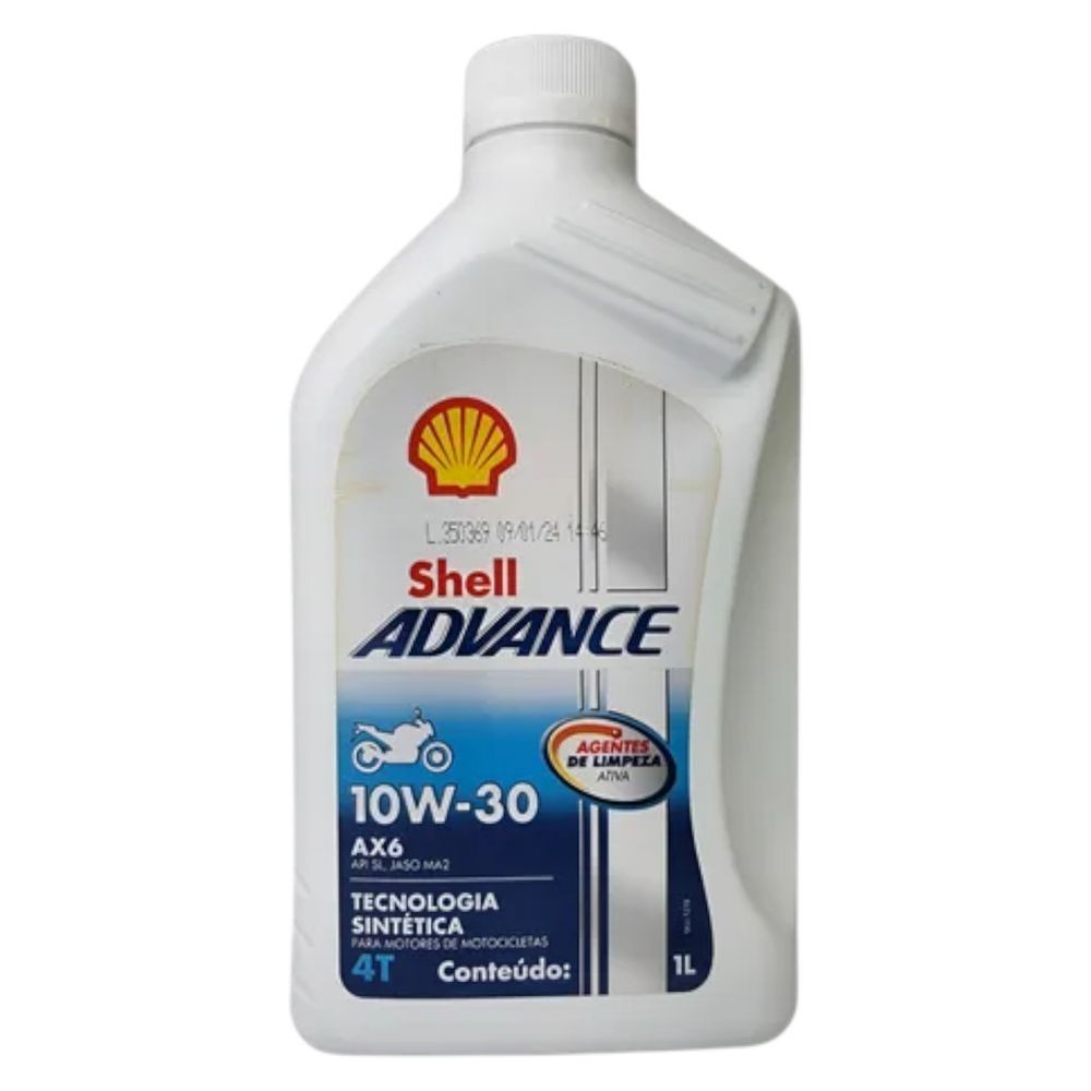 Oleo para Motor 4 Tempos Shell Advance AX6 10W30 1 Litro | Shopee Brasil