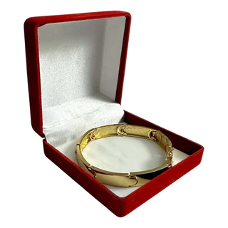 Bracelete Liso Placa 10mm Banhado A Ouro 18k