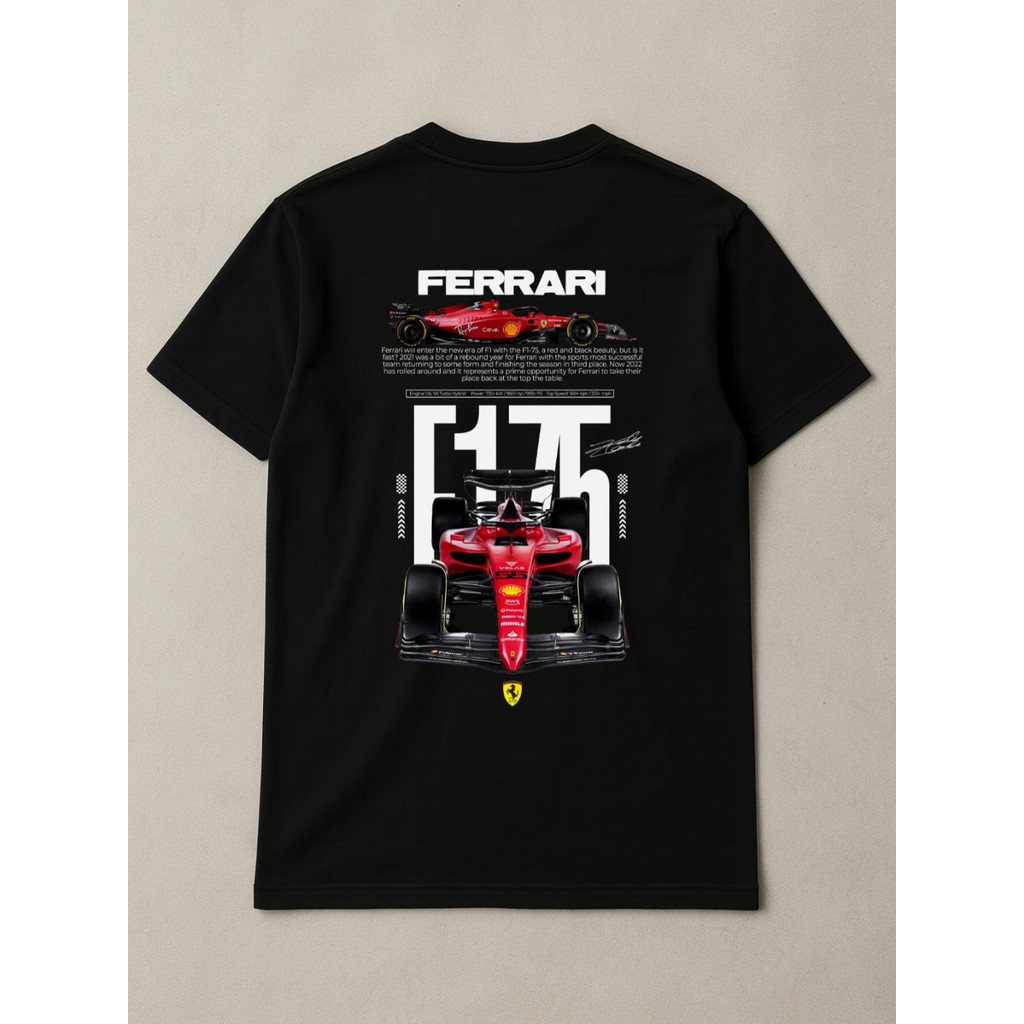 Camiseta Básica Masculina 100% Algodão Estampada Automotiva Gearhead Automotiva Formula 1 F1 F1-75