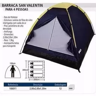 Barraca Iglu Kala San Valentín 4 Pessoas Azul Impermeável