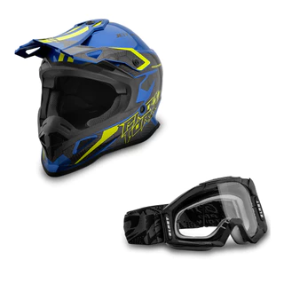 Kit Capacete Motocross Pro Tork Fast Brave + Óculos Blast Nf