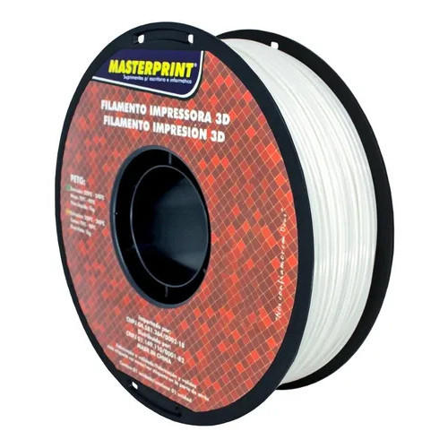 MP-FILAMENTO 3D - PETG BRANCO - ROLO 1KG (1.75MM) MASTERPRINT 