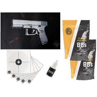 Combo Essencial Airsoft: 2000 Munições BBs 0.12g + Gunpad Antiderrapante + Óleo de Silicone + Alvos para Treino