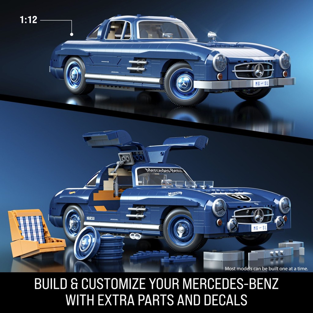 Hot Wheels Mercedes-Benz 300 SL - Blocos de Montar 1/12 - 1600