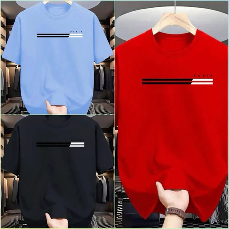 Kit 3 Camisetas Masculinas “Paris” algodão premium 30.1 – Várias Cores - Promoção Dia Dos Pais