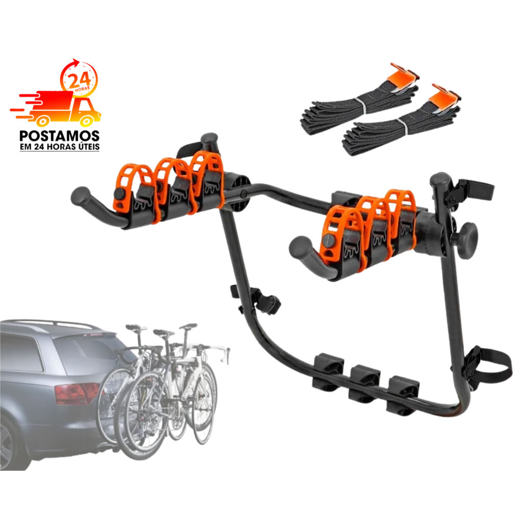 SUPORTE TRANSBIKE CARRO HATCH SEDAN SUV PARA 3 BICICLETAS | Shopee Brasil