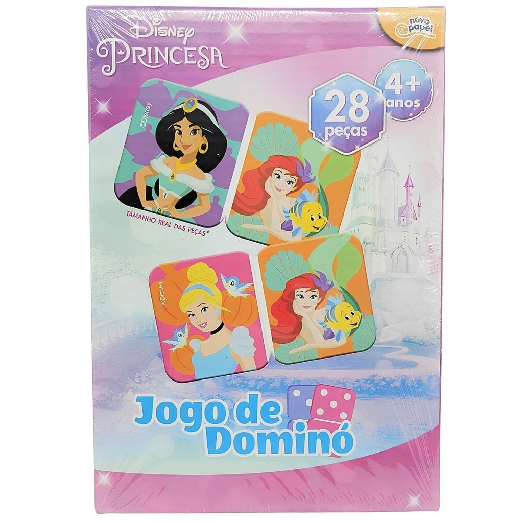 Jogo de Dominó Princesas Disney 28 Peças - Novo Papel | Shopee Brasil