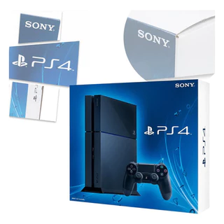Caixa Para Videogame Ps4 Fat Vazia Embalagem Coleção Azul