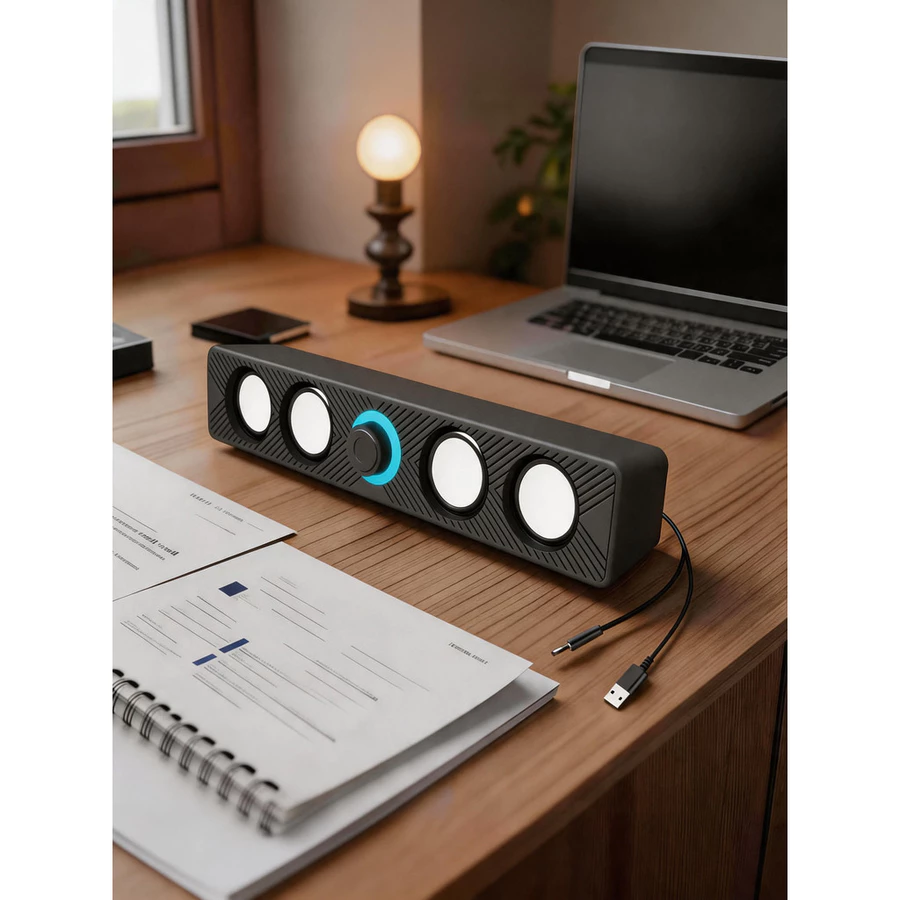 Caixa De Som Soundbar Led Para TV computador Usb P2