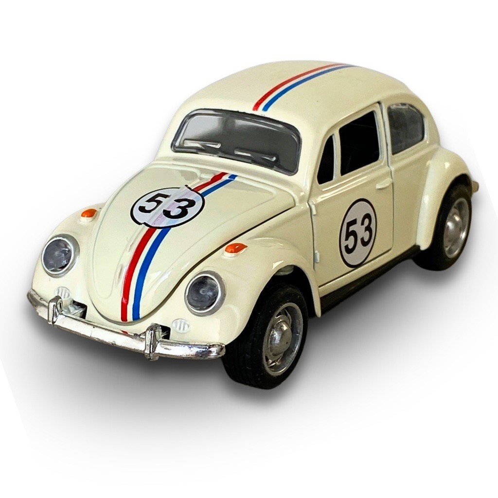 Fusca Herbie 53 Miniatura Ferro Abre Porta Capô Fricção Coleção