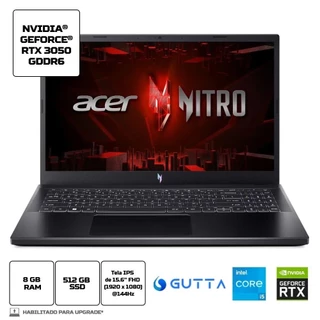 Notebook Acer Nitro V15 ANV15-51-57WS Intel® Core i5-13420H   15.6” FHD GeForce RTX3050 512GB SSD 8GB RAM Linux em Oferta na Shopee