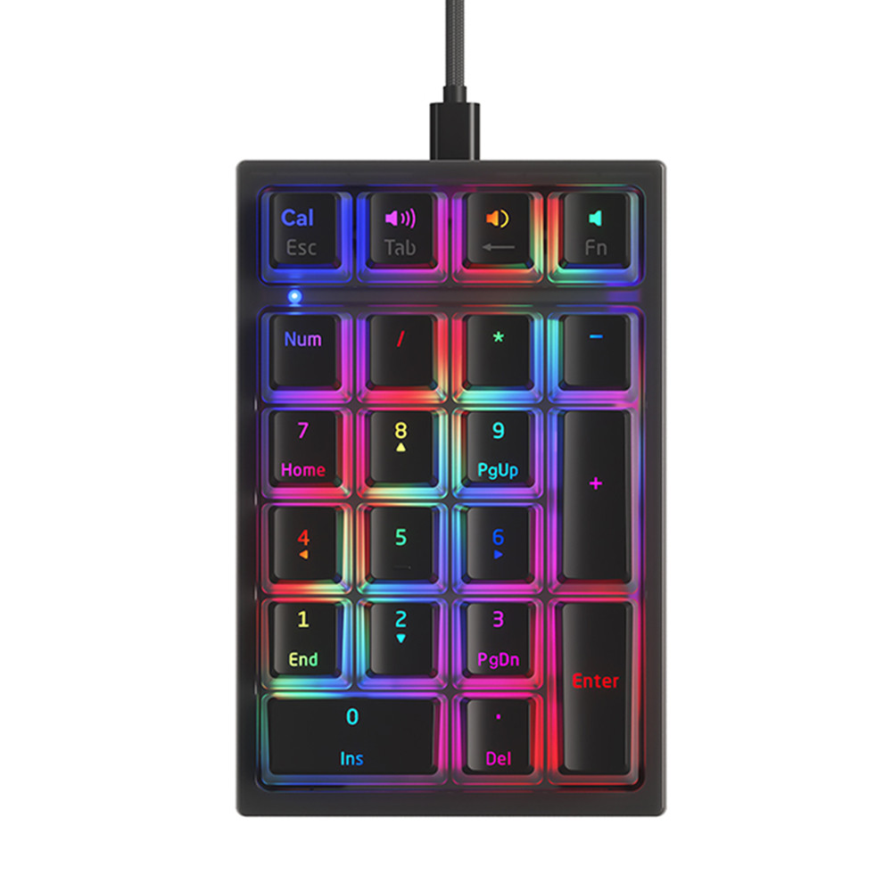 fangzi K10 21 Keys Wired Mechanical Numeric Keyboard RGB Backlight ...