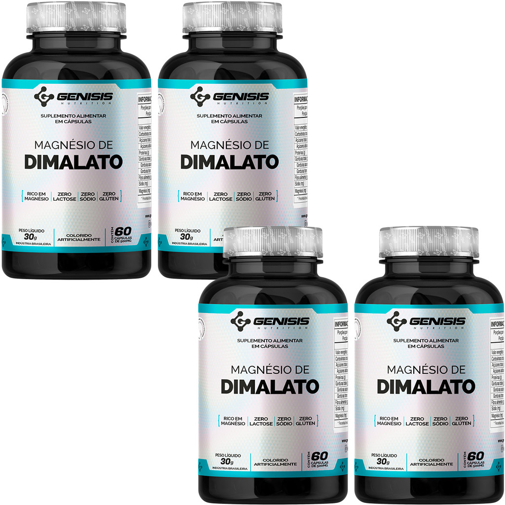 Kit Com 4x Magnésio Dimalato Original Dimagnésio Malato | Shopee Brasil