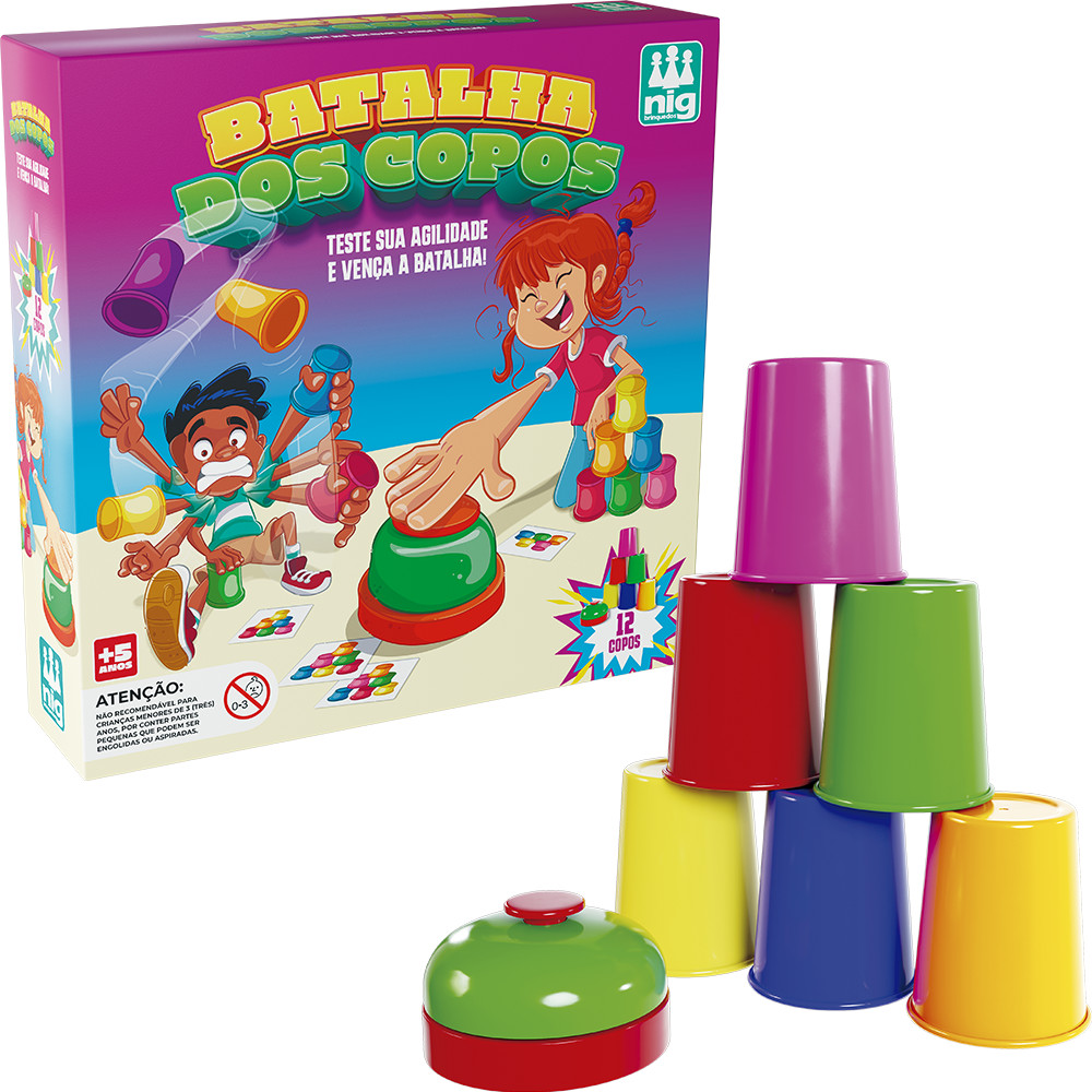 Jogo Batalha Dos Copos Infantil Coloridos Agilidade Copinhos | Shopee ...