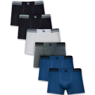 Kit 6 Cuecas Infantil Boxer Menino Kids Poliamida Sem Costura Juvenil Box Confortável DelRio