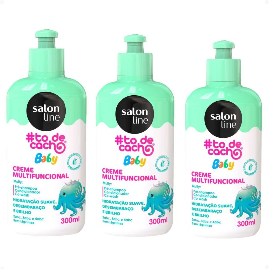 Milk Lotion 300ml 3本セット Kit Salon Line Baby: 3 Creme Multifuncional 300ml | Shopee Brasil